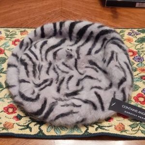 Dorothy Perkins Angora Grey Zebra Beret